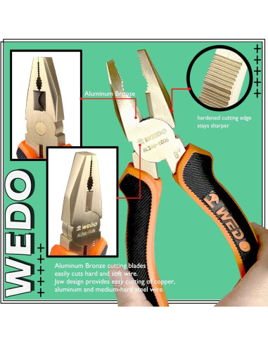 Alicates de Liniero Sin Chispas WEDO 15 cm Ergonómicos