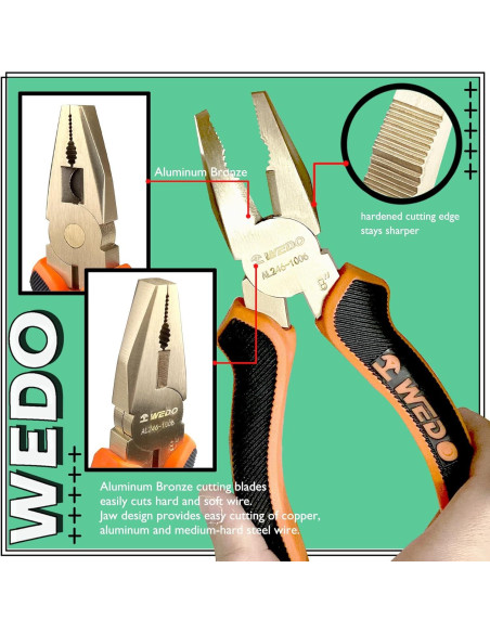 Alicates de Liniero Sin Chispas WEDO 15 cm Ergonómicos