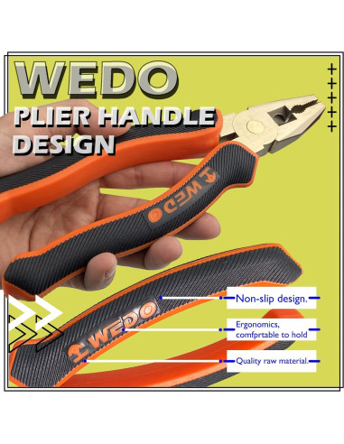 Alicates de Liniero Sin Chispas WEDO 15 cm Ergonómicos