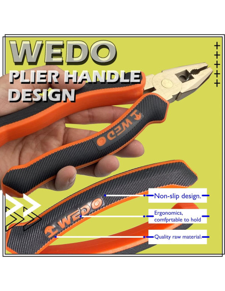Alicates de Liniero Sin Chispas WEDO 15 cm Ergonómicos
