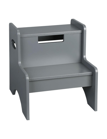 Taburete de Madera de Dos Pasos Wildkin - Gris, 38.7x33x35.8 cm