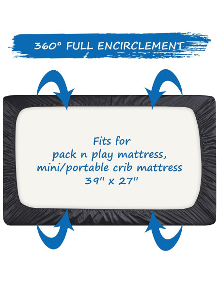 Sábana Ajustable de Satén Coldwind para Pack and Play 99x68.5cm