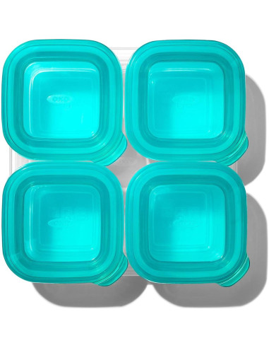 Contenedor de Almacenamiento de Comida para Bebés OXO Tot 4oz Set 4 Piezas