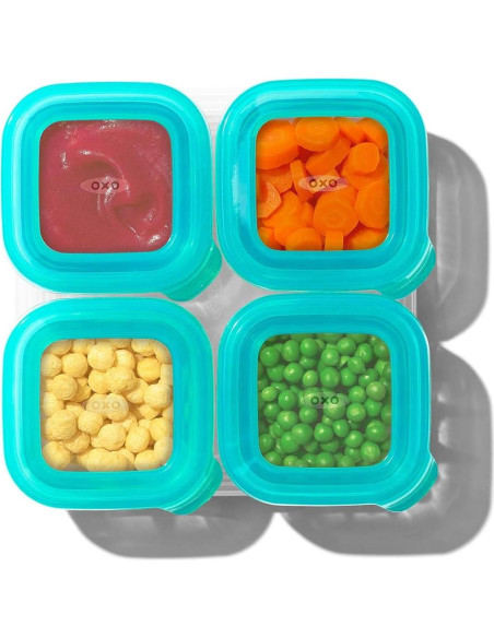 Contenedor de Almacenamiento de Comida para Bebés OXO Tot 4oz Set 4 Piezas