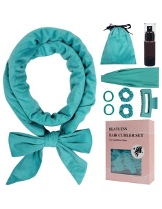 Juego de Rizador de Cabello Sin Calor ewinever 9 Piezas Verde 2