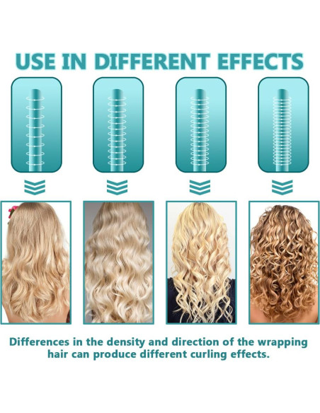 Juego de Rizador de Cabello Sin Calor ewinever 9 Piezas Verde