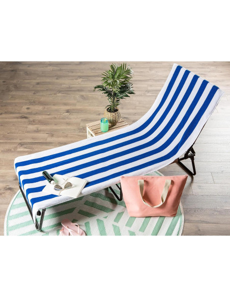 Toalla de Playa DII Rayas Azul 66x208 cm 100% Algodón
