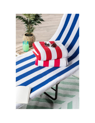 Toalla de Playa DII Rayas Azul 66x208 cm 100% Algodón