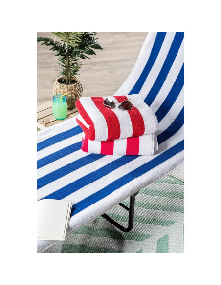 Toalla de Playa DII Rayas Azul 66x208 cm 100% Algodón