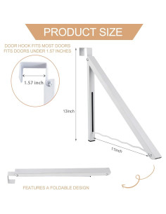 Organizador de Perchas Plegable RMERVE Blanco 2 Pcs 9kg 2