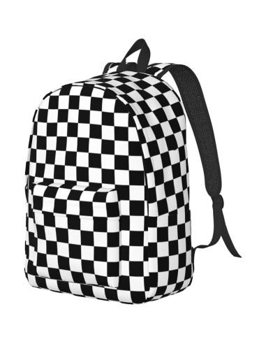 Mochila Lona Ligera GVGOAGL Rayas Blancas y Negras 40cm