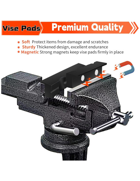 Bloque de prensa de banco NOEAIKE 11.3 oz 4.5" negro/naranja