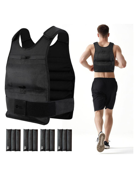Chaleco de Pesas Ajustable M Mike Sport 5.9 a 9.98 kg Negro