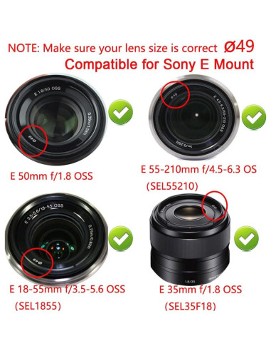 Filtro UV 49mm WH1916 + Tapa de Lente 49mm para Sony y Canon