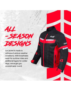 Chaqueta de motocicleta HWK Malla Transpirable Rojo Mediano 2