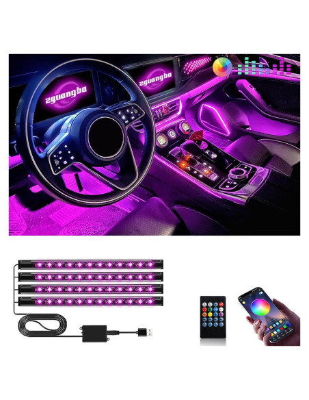 Luces LED interiores para coche Minsezhi con control APP