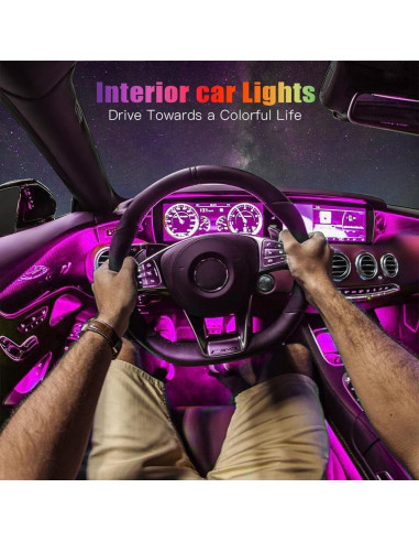 Luces LED interiores para coche Minsezhi con control APP