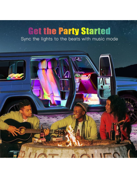 Luces LED interiores para coche Minsezhi con control APP