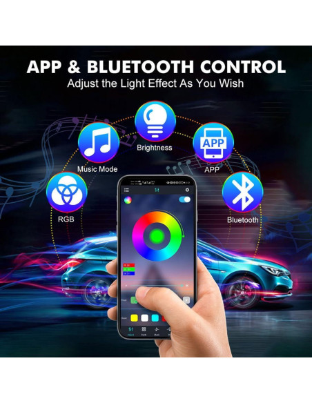 Luces LED interiores para coche Minsezhi con control APP