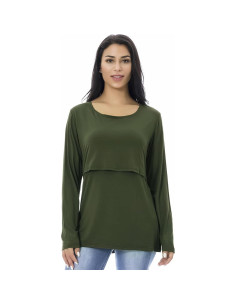 Camisetas de Lactancia Manga Larga Smallshow 3-Pack Mujeres 2