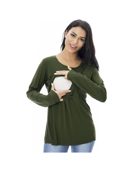 Camisetas de Lactancia Manga Larga Smallshow 3-Pack Mujeres