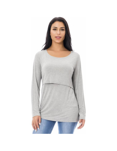 Camisetas de Lactancia Manga Larga Smallshow 3-Pack Mujeres