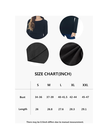 Camisetas de Lactancia Manga Larga Smallshow 3-Pack Mujeres