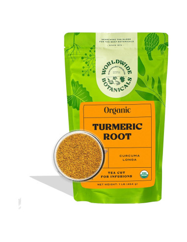 Té de Cúrcuma Orgánica Worldwide Botanicals 453g - Infusión Rápida