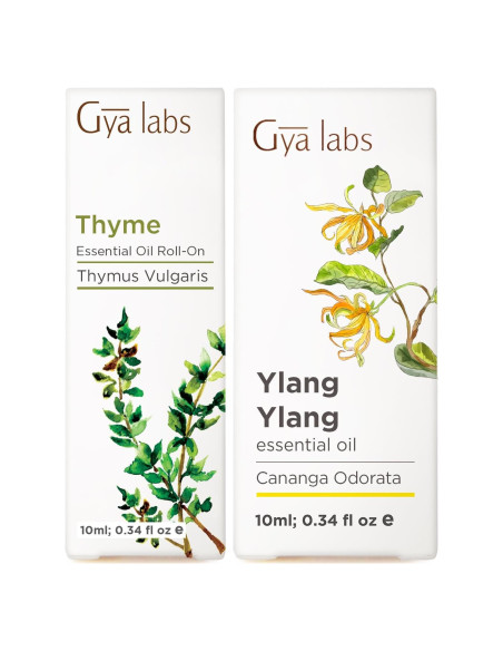Set de Aceites Esenciales Roll On Gya Labs 2x10ml Tomillo Ylang Ylang