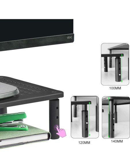 Soporte Elevador para Monitor Bracwiser Ajustable 3 Niveles 370x235mm Soporte Elevador para Monitor Bracwiser Ajustable 3 Niveles 370x235mm
