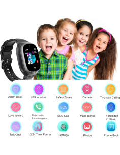 Reloj Inteligente Infantil Tykjszgs Negro con SOS y Cámara 2