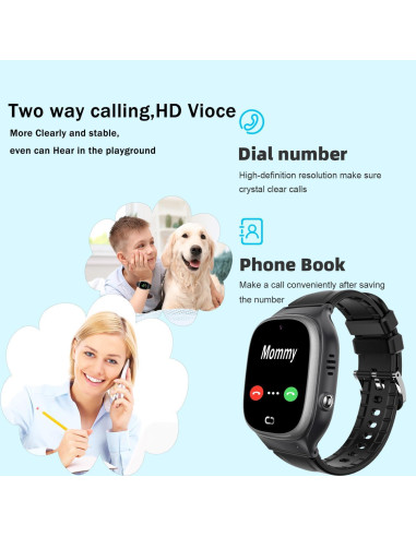 Reloj Inteligente Infantil Tykjszgs Negro con SOS y Cámara