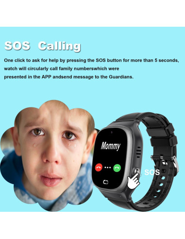 Reloj Inteligente Infantil Tykjszgs Negro con SOS y Cámara