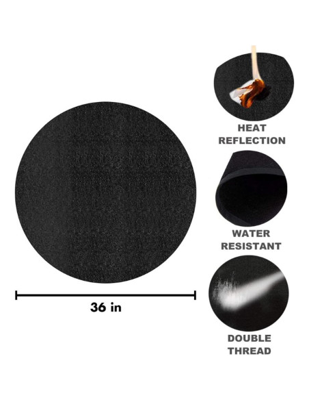 Alfombra a Prueba de Fuego Joyeee 90 cm para BBQ y Fogatas