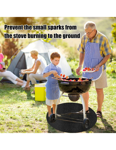 Alfombra a Prueba de Fuego Joyeee 90 cm para BBQ y Fogatas