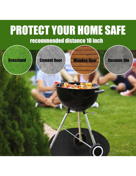 Alfombra a Prueba de Fuego Joyeee 90 cm para BBQ y Fogatas