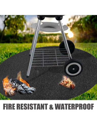 Alfombra a Prueba de Fuego Joyeee 90 cm para BBQ y Fogatas