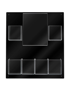 Soporte de Folletos de Pared Marketing Holders 6 Bolsillos PVC Negro