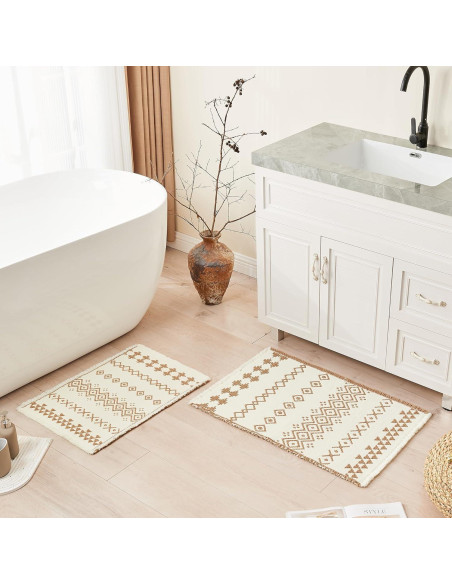 Alfombra de Baño Douceur Boho Antideslizante 40x60 cm