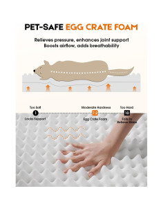 Cama Ortopédica para Gatos y Perros Upvilla 60x45cm Marrón 2