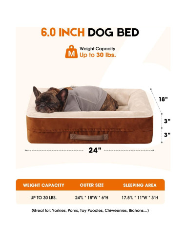 Cama Ortopédica para Gatos y Perros Upvilla 60x45cm Marrón