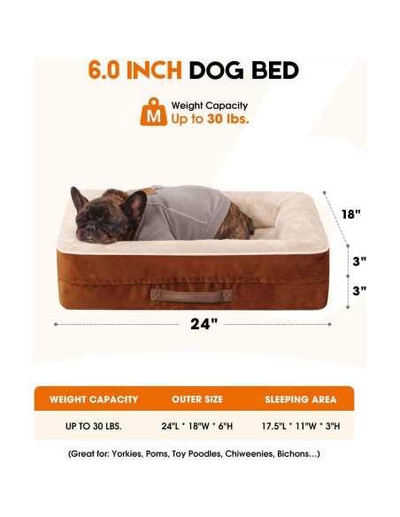 Cama Ortopédica para Gatos y Perros Upvilla 60x45cm Marrón