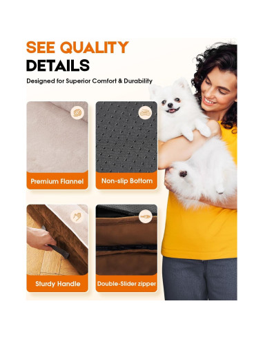 Cama Ortopédica para Gatos y Perros Upvilla 60x45cm Marrón