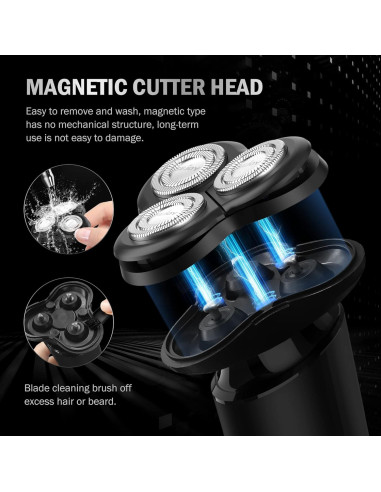 Afeitadora eléctrica Sejoy rotativa 3D recargable USB tipo C