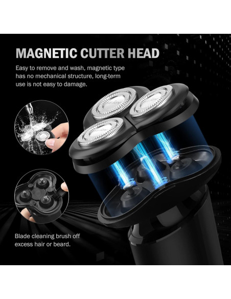 Afeitadora eléctrica Sejoy rotativa 3D recargable USB tipo C