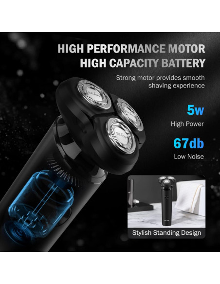 Afeitadora eléctrica Sejoy rotativa 3D recargable USB tipo C
