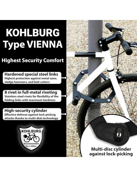 Cerradura Plegable de Seguridad KOHLBURG Modelo Viena 89 cm