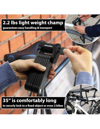 Cerradura Plegable de Seguridad KOHLBURG Modelo Viena 89 cm