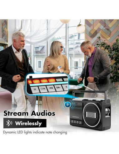 Reproductor de Cassettes Bluetooth Kuephom T1USB - Boombox Retro