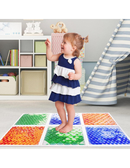 Baldosas Sensoriales Líquidas TEUCSIUB 6 PCS 30x30cm Antideslizantes